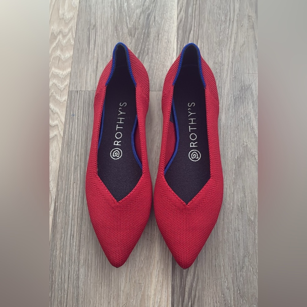 Rothy's Vibrant Red Pointed Flats
